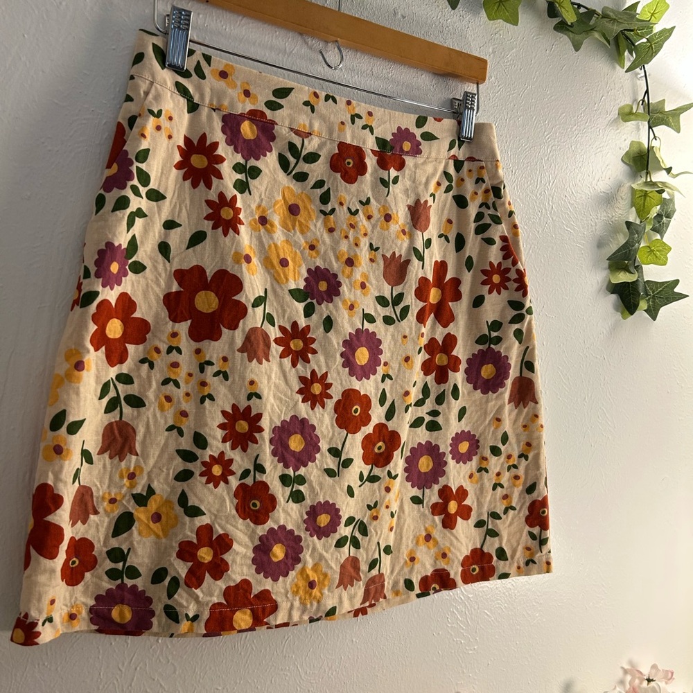 Floral Linen Modcloth x Princess Highway Mini Skirt - Picture 3 of 16